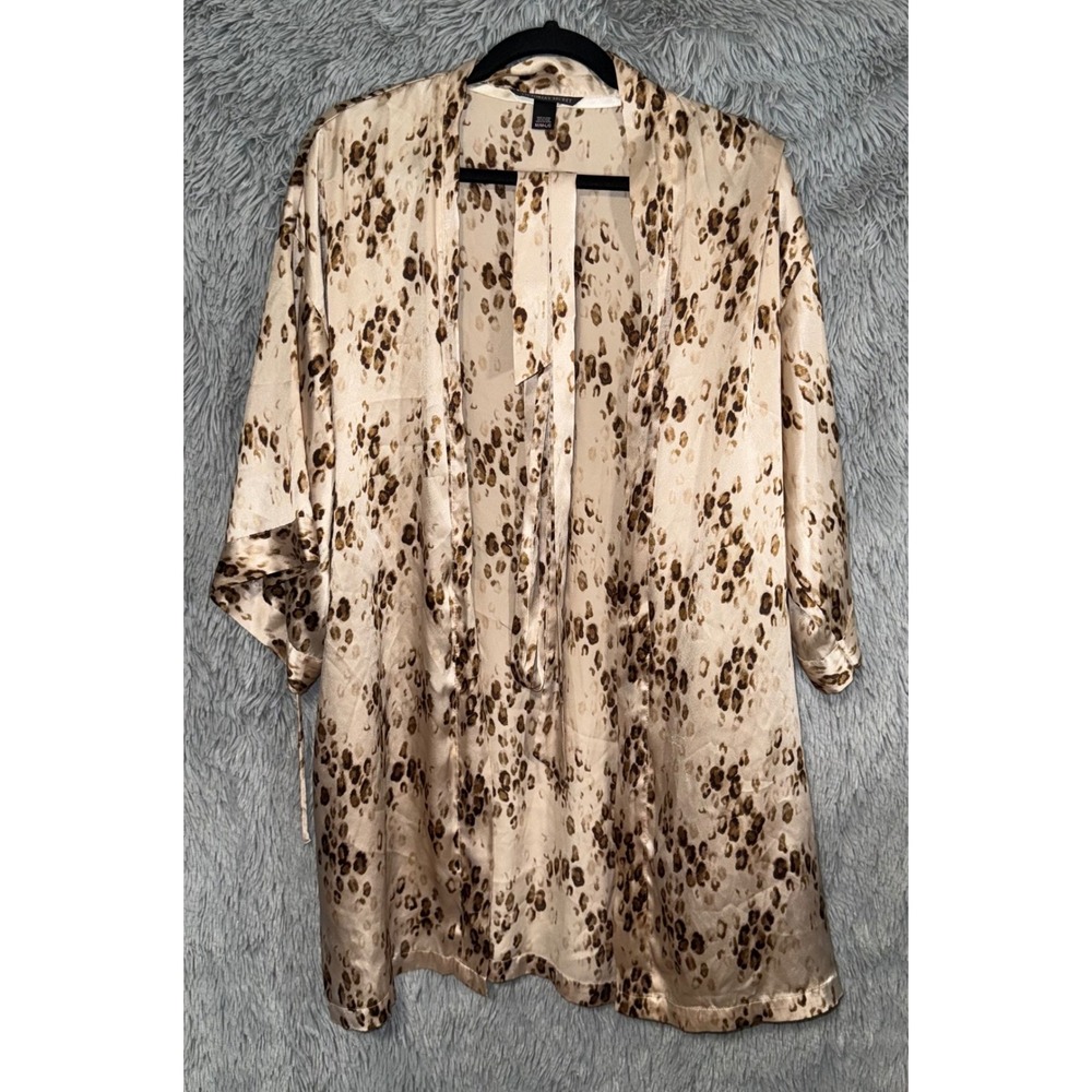 VICTORIAS SECRET Animal Print‎ Satin Kimono Robe M L
